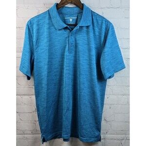 Saddlebred Men's Short Sleeve Polo Blue Bright Comfort Lightweight Golf Size M